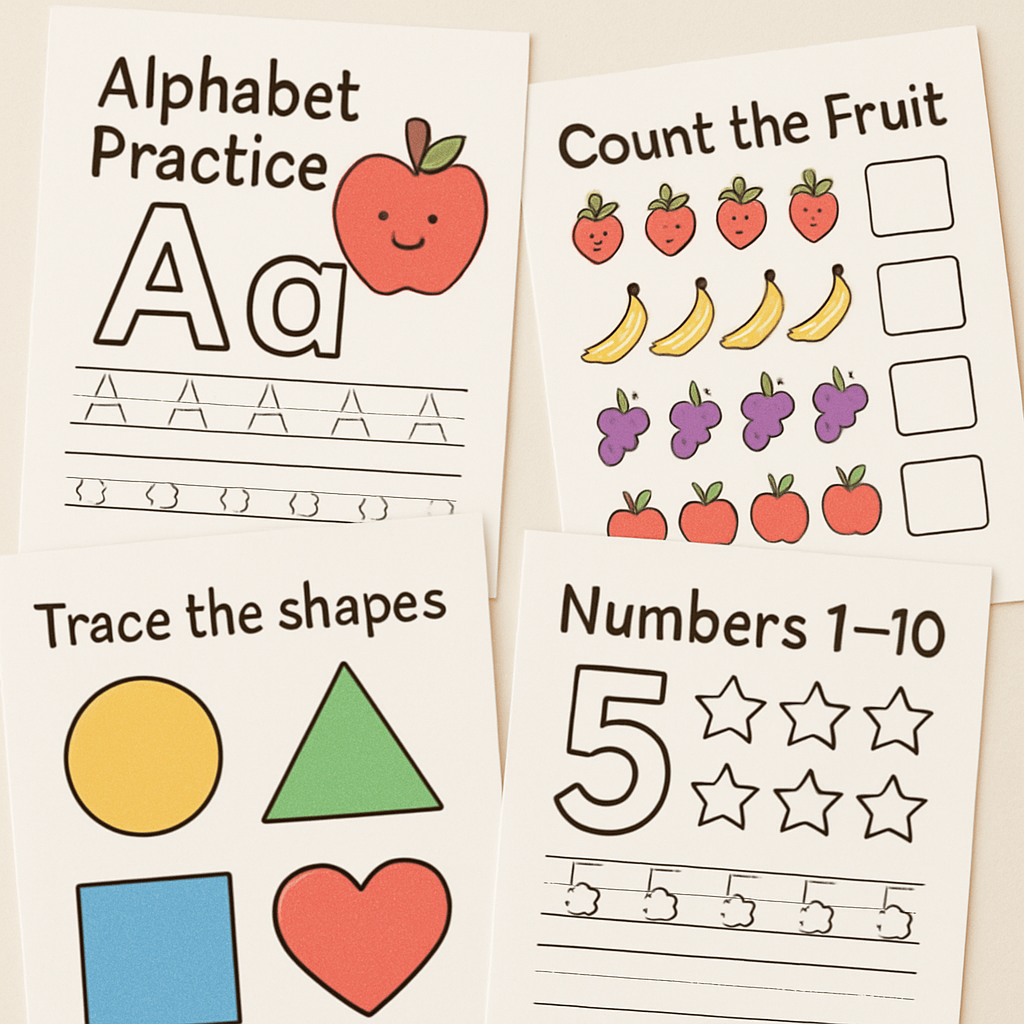 Alphabet and Number Worksheets
